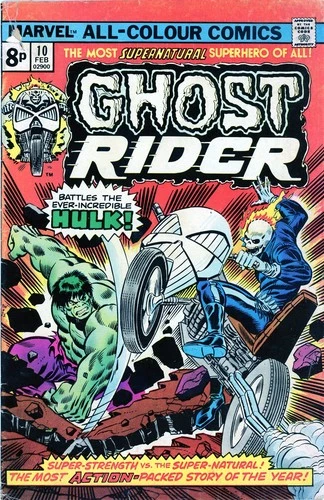 Ghost Rider (1973) # 10 UK Price Variant (Origin Story, Hulk appearance!