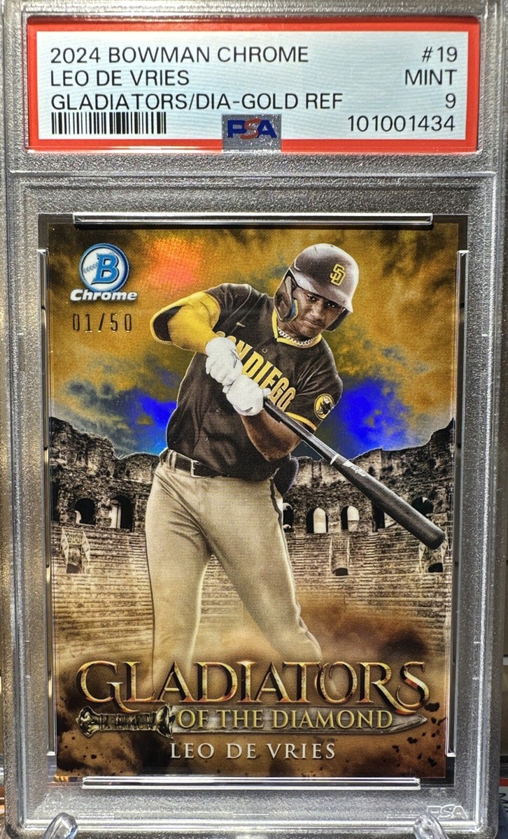 Leo De Vries 2024 Bowman Chrome Gladiators of the Diamond Gold 1
