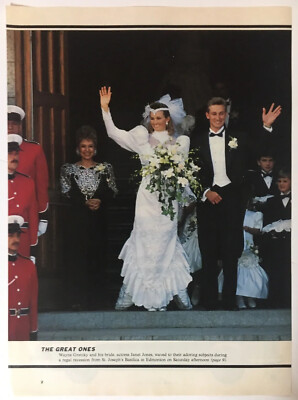 Wayne Gretzky Janet Jones Wedding 1988 Magazine Photo 8x11 Inches