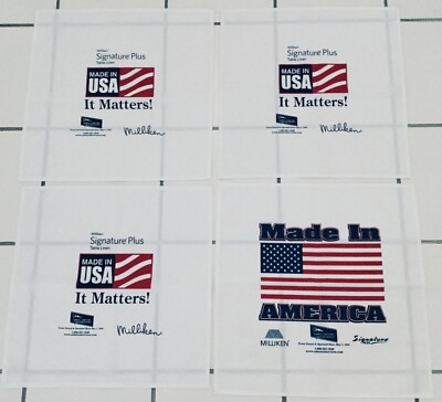 Set of 4 Large BBQ Dinner Napkins 19 x19  Milliken Signature  Made in USA  Theme