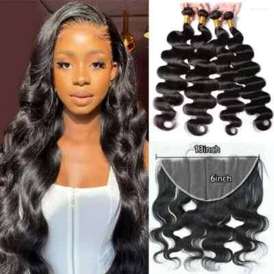 12A 34+34+34+34&22INCH 13X6 REAL HD FRONTAL BRAZILIAN VIRGIN HAIR BODY WAVE 510g