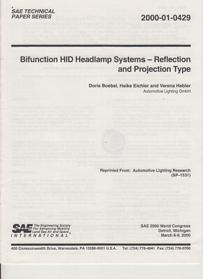 SAE Technical Paper Bifunction HID Headlamp Systems