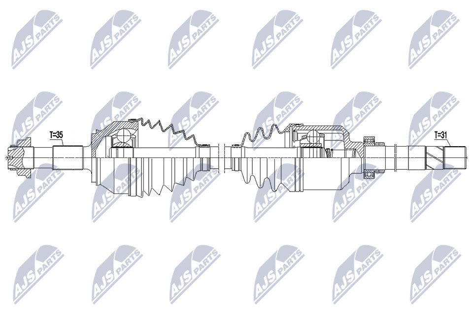 NPW-FT-063 NTY Drive Shaft for FIAT