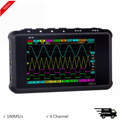 4 Channel 100MS/s MINI Nano DS213 Digital Storage Oscilloscope with Probe