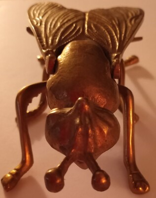 Vintage Fly Ashtray MCM Large Brass Hinged Wings Wasp Bug Insect Stash Box