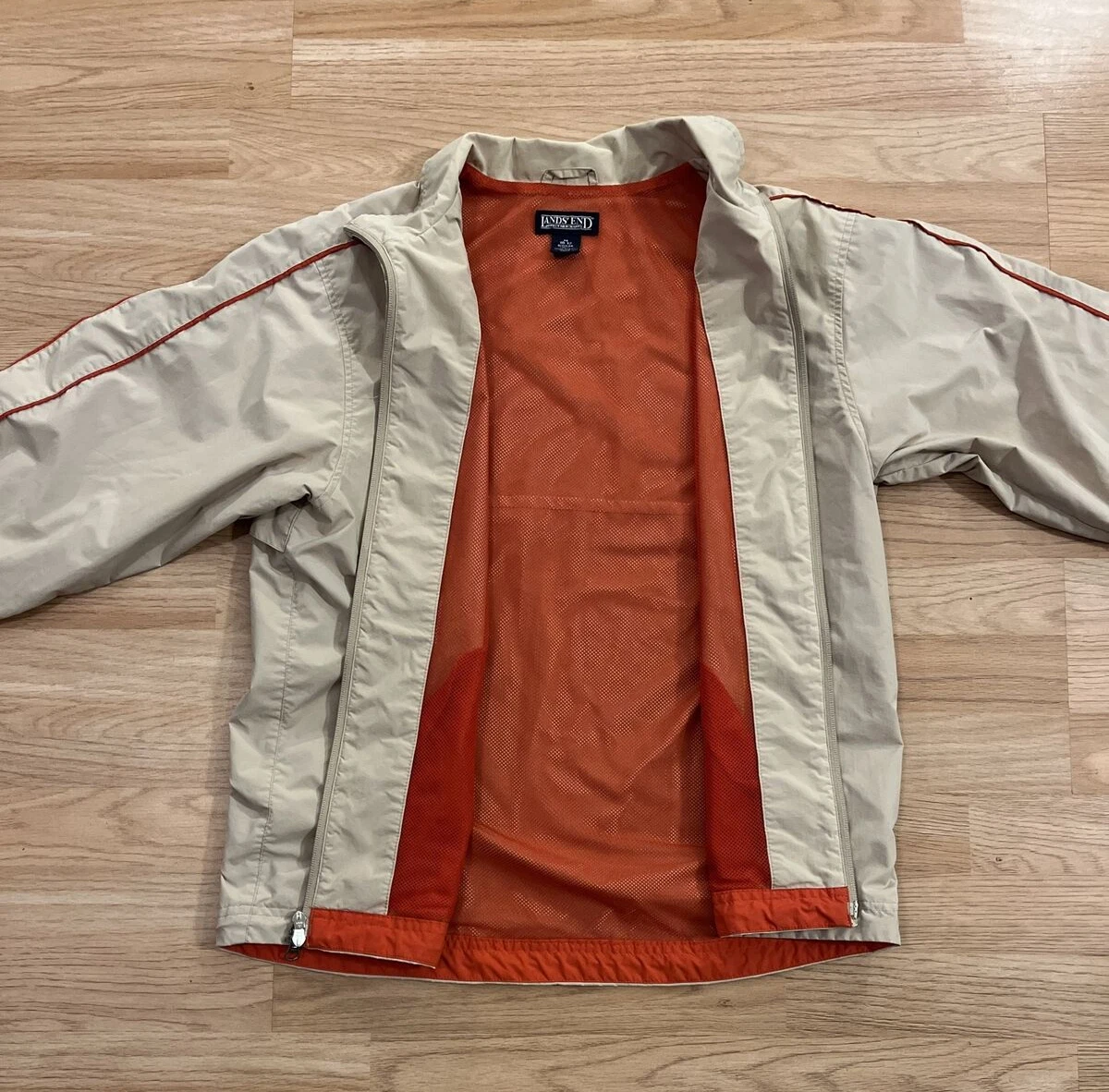 Chaqueta Cortavientos Para Hombre Land's End Talla M Abrigo Ligero Caqui image 3