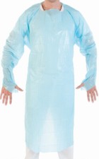 25 CPE Einwegkittel Untersuchungskittel, Besucherkittel, Schutzkittel, XL blau