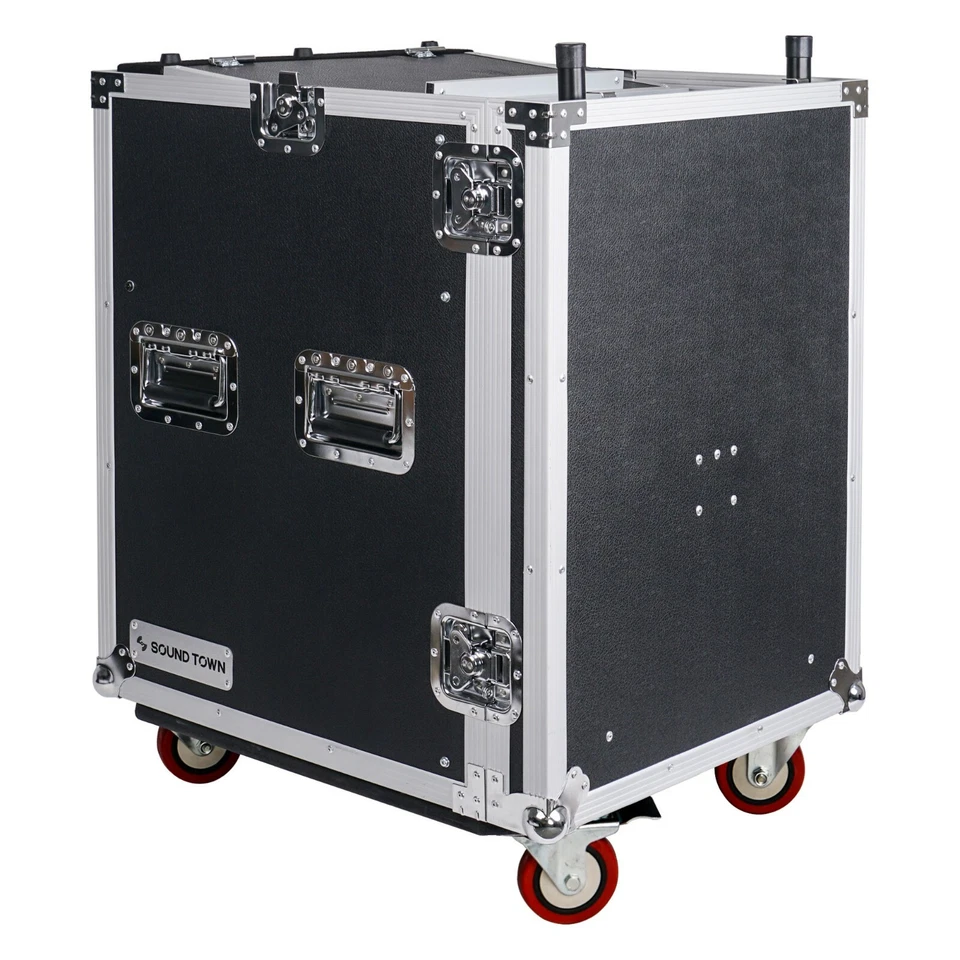 Sound Town 14U PA DJ Rack Road Case 11U Mezclador Inclinado Superior Mesa DJ (STMR-14UWT) Foto 3 de 4