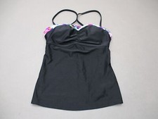 32D/DD Athleta Womens Black Underwire Padded Convertible Tankini Top Swimwear 1N