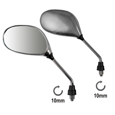 A-PRO Big Chrome Rearview Mirrors – M10 Universal For Scooter Moped Motorcycle