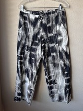 Bryn Walker Linen White Black Striped Wide Leg Pants Made In USA Womens Size XS