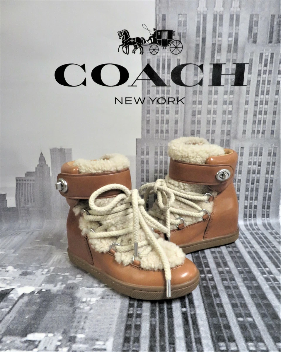 Coach hot sale wedge booties