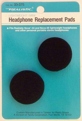 Foam Earphone Headphone Replacement Pads Earpads 5/8'' x 1-1/2'' RadioShack