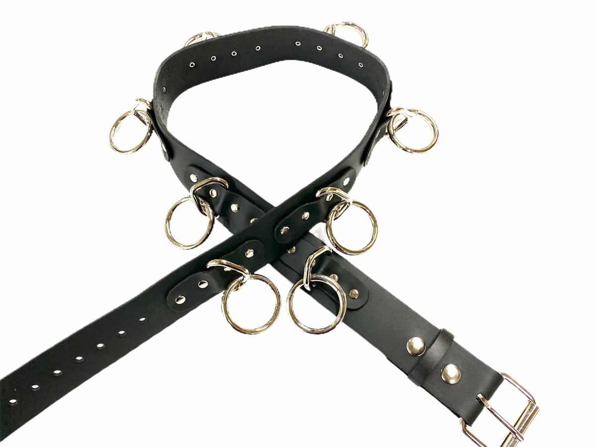 Burgundy velvet bondage O-ring BELT EXTREMELY RARE Metal Plate O Ring Bondage Belt Genuine Cowhide Leather  main image 4