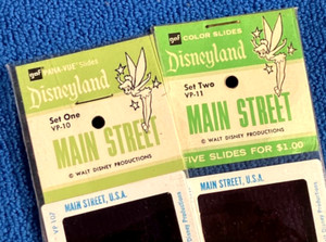 2 - 1966-70's Disneyland Souvenir "GAF" Color Slide Sets "Main Street"