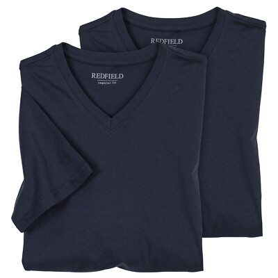 REDFIELD DOPPELPACK T-SHIRT blau V-Neck XL 2XL 3XL 4XL 5XL 6XL 7XL 8XL 10XL WOW