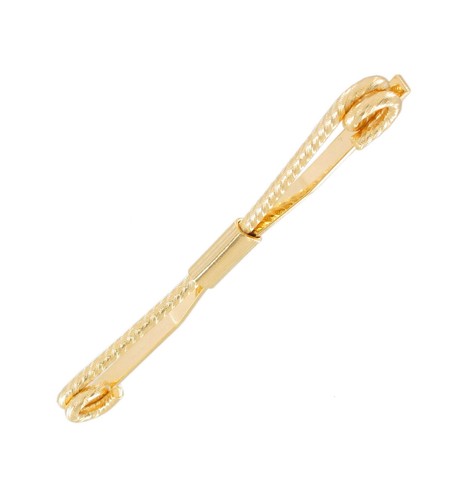 Ky & Co USA Made Gold Tone Collar Bar Clip Textured Bent Wire Mens 2 1/2" - Picture 2 of 3