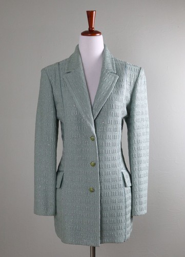 ST. JOHN EVENING Collection $1895 Sparkle Paillettes Textured Jacket Top Size 8
