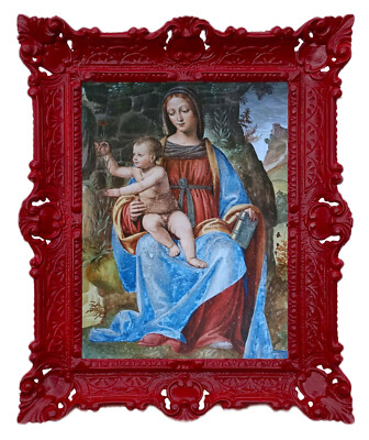 Reproduction Tableau Religieux Jésus Et Marie - Cadre Doré Baroque 56x46 Cm - Neuf - Décoration Murale