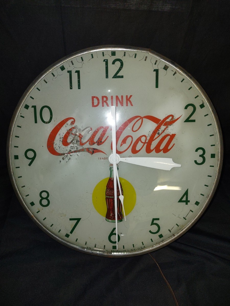 【激渋50s vintage Coca-Cola パムクロック社製 壁掛時計】 Vintage 1950's Coca Cola Lighted Pam Electric Clock 15