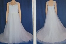 Lace Chapel Train Wedding Gown. Plus Size 28 Crystal Beaded Sleeve  20 