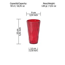 Bicchieri in plastica infrangibili, 500 ml, lavabili in lavastoviglie, infrangibili, 100% Tritan, senza BPA, riutilizzabili, per esterni, set da 6