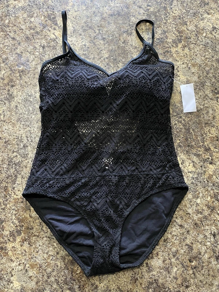 Maiô Bongo Juniors de crochê peça única preto (pequeno) - Imagem 3 de 4