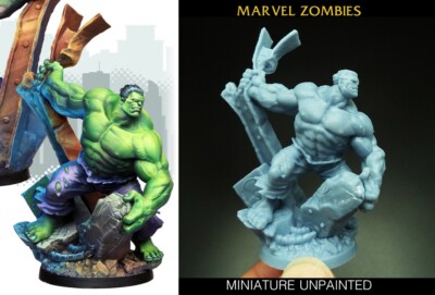 MARVEL ZOMBIES BOARD GAME AUTHENTIC MODEL Miniature Hulk UNPAINTED