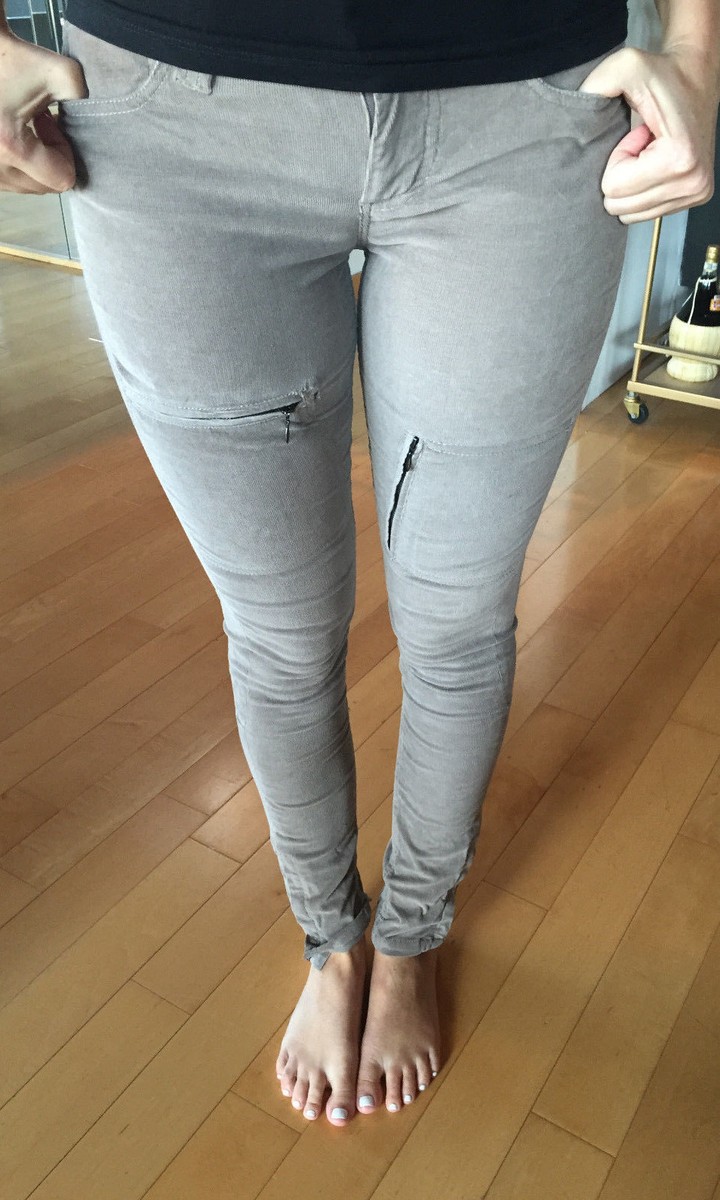 Pantalon Skinny En Velours Côtelé Beige Babakul Taille 26 - Neuf (sans étiquettes)
