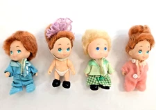 Vintage Tyco Blonde Redhead QUINTS 2 1/4" Jointed Baby Dolls Shoes Clothes PJ