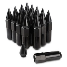 20 Pc Aluminum Black Spike Wheel Lug Nuts Bolts Spiked M12x1.5 For Honda Toyota