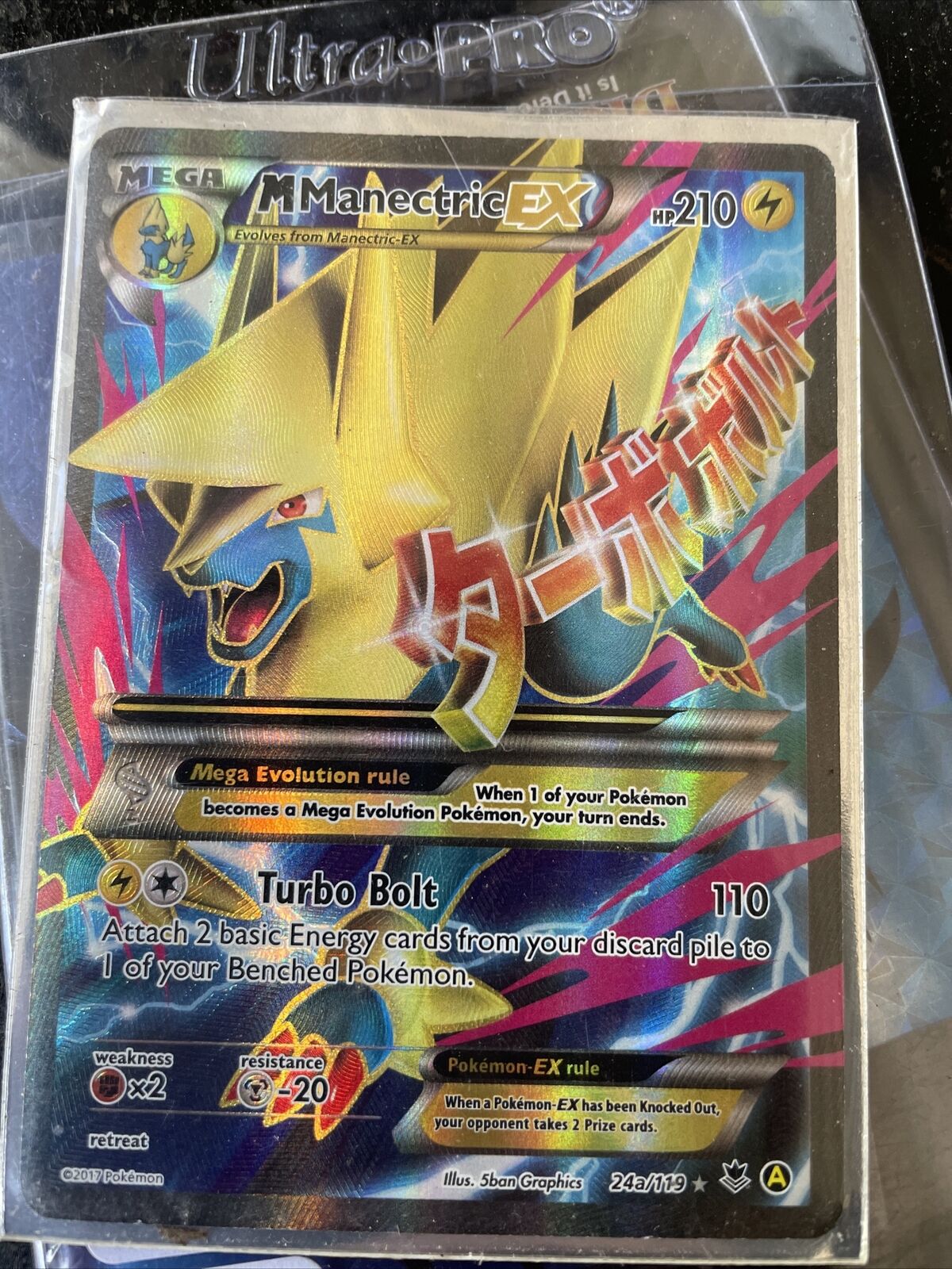 Mega Manectric EX 24a/119 Phantom Forces Ultra Rare Pokemon Card NM