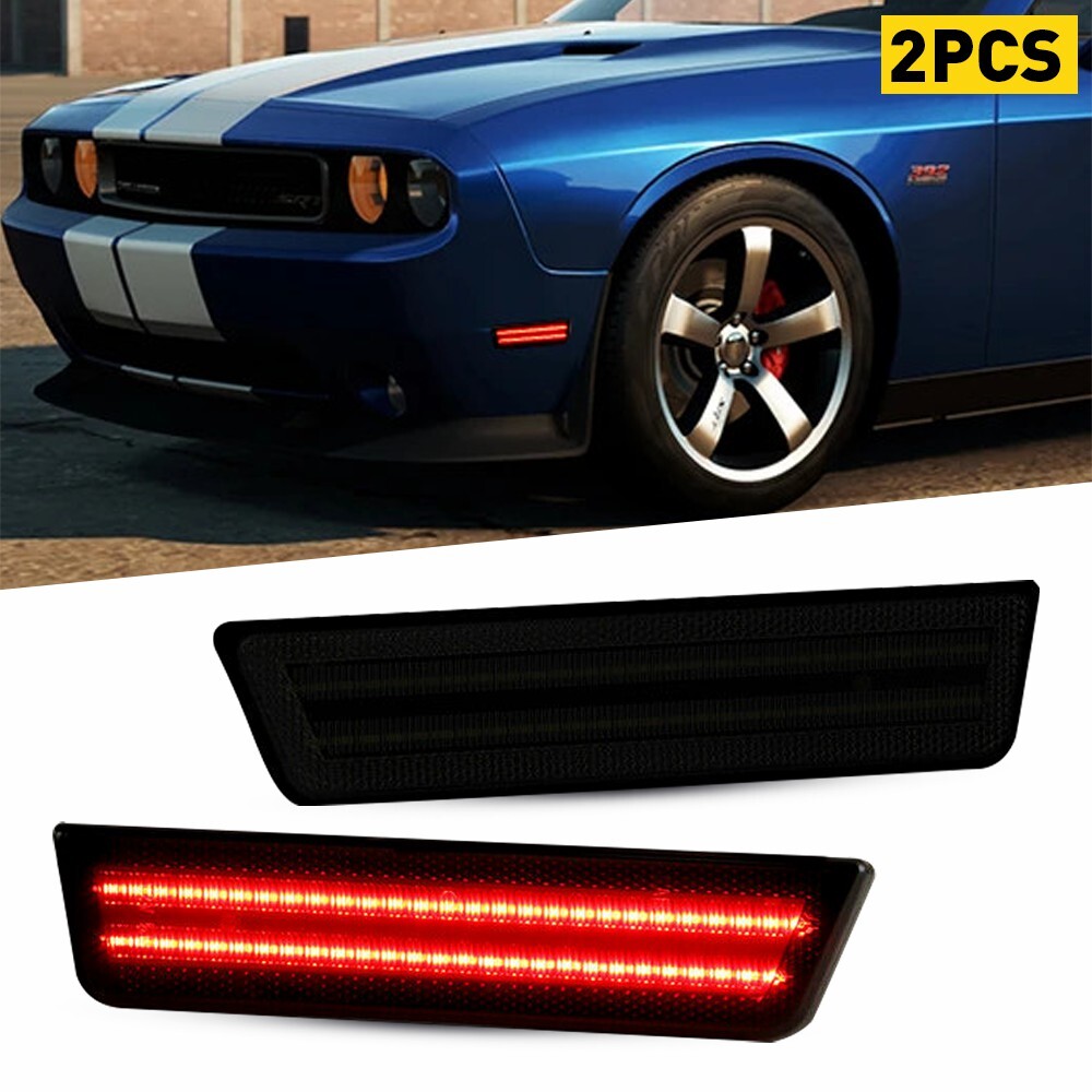 Smoked Black LED Side Marker Lights for 2008-2014 Dodge Challenger