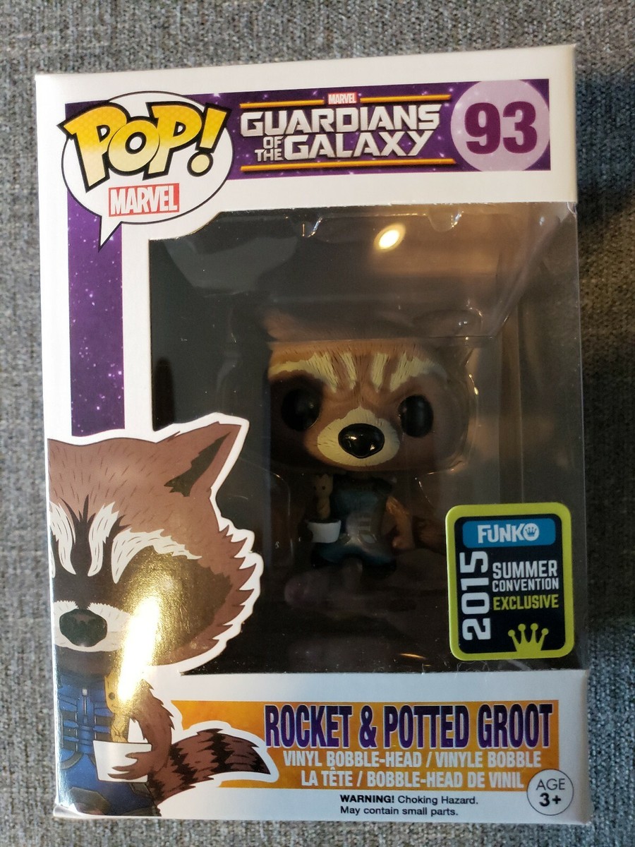 Funko Pop! Marvel SDCC Rocket and Potted Groot Guardians of the