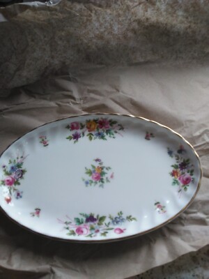Vintage Minton MARLOW Oval Schmuckstück Geriffelter Rand Brot & Butterdose