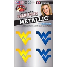 Fan-A-Peel West Virginia Waterless Peel and Stick Temporary Tattoos, Metallic