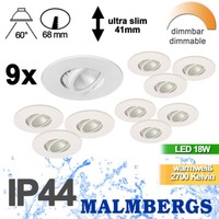 Led Spots Dimmbar Weiß IP44 Mit Trafo 9X Einbau Leuchten Strahler Schwenkbar Bad