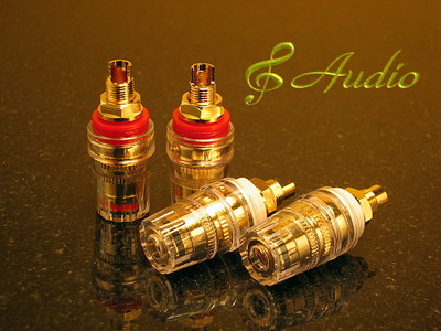 4 pcs Professional Gold Plated Short Thread Binding Post for Speaker & Amplifier