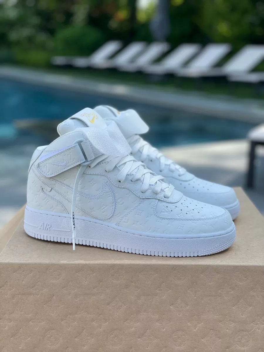 Louis Vuitton Virgil Abloh x Air Force 1 Mid (White) - Size 10.5