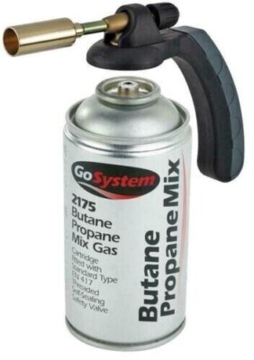 Go System Handzündung Lötlampe mit Butan Propan Mix Gaskartusche