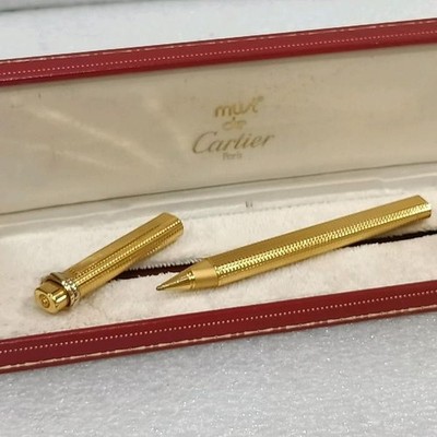 Vintage Must de Cartier Vendome Trinity Oval Gold Plated Rollerball Pen VP754