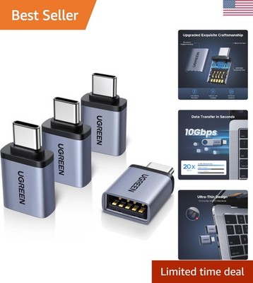 4 Pack USB C to USB Adapter with 10Gbps Speed, Compatible with iPhone & Mac