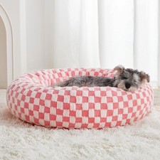 Donut Dog Bed Round Cat Bed Small Calming Washable Plush Puppy Kitten Soft