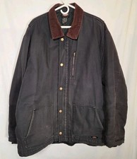 Dickies black Canvas Barn Coat Quilt Lined Mens 2XL Workwear Chore Jacket