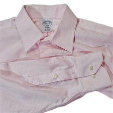 Brooks Brothers Shirt Mens 15.5 34/35 Pink Herringbone Regent Non Iron Cotton