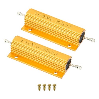 100W 0.33 Ohm Aluminum Shell Resistor Housing Resistor with Screws 2Set