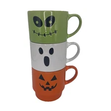 Halloween Mug Set Character Stackable Mug 3pcs Cup Set Ceramic Mugs New-READ