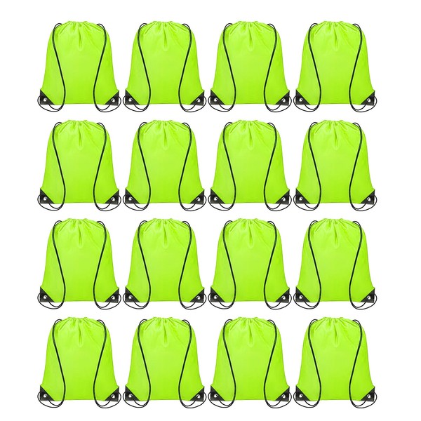 16 Stk Kordelzugbeutel Polyester Sport Kordelzug Rucksack Bulk Gym Sack Cinch #1-image