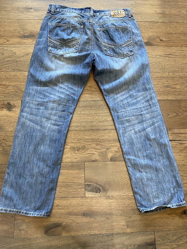 T.K. Axel Griswold Slim Straight Jeans Faded Blue Denim Men's 36x32