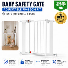 Baby Safety Gate Home Pet Dog Barrier Stair Safe Secure Doorway Guard 75 to 85cm